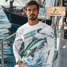 Load image into Gallery viewer, Personalized Chinook Salmon Fishing Jerseys, Salmon Long Sleeve Fishing Shirts For Men NHT571