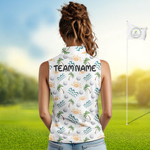 Load image into Gallery viewer, Personalized Tropical Palm Trees Sleeveless Womens Golf Polo Shirts Summers Team Golf Clothes NHT778