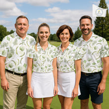 Load image into Gallery viewer, Green Tropical Womens Golf Polo Shirts Custom Team White Golf Shirt For Golfer NHT942