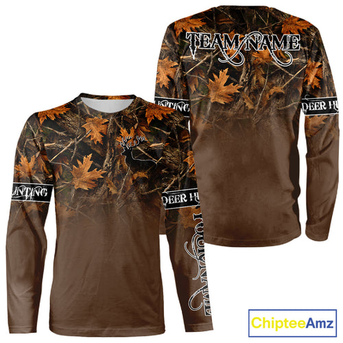 Personalized Brown Deer Hunting Camo Full Printing Shirts, Best Hunting Gifts NHT47