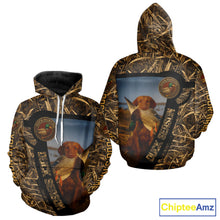 Load image into Gallery viewer, Duck Hunting Shirt Custom Name with Vizsla Dog Camo Hunting Clothes For Hunters NHT153