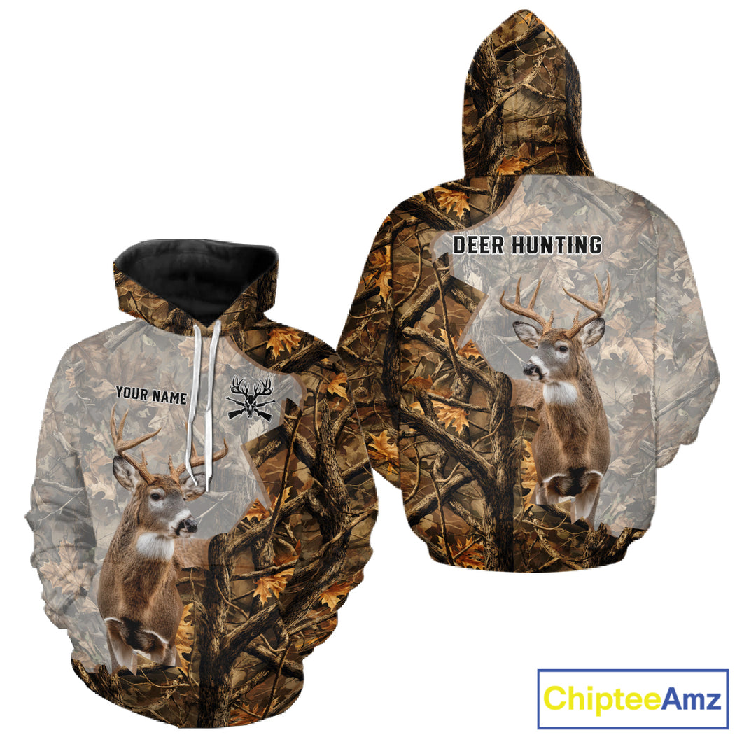 Beautiful Deer Hunting 3D Shirt All-Over Print with Deer Buck, Camouflage For Deer Hunters NHT248