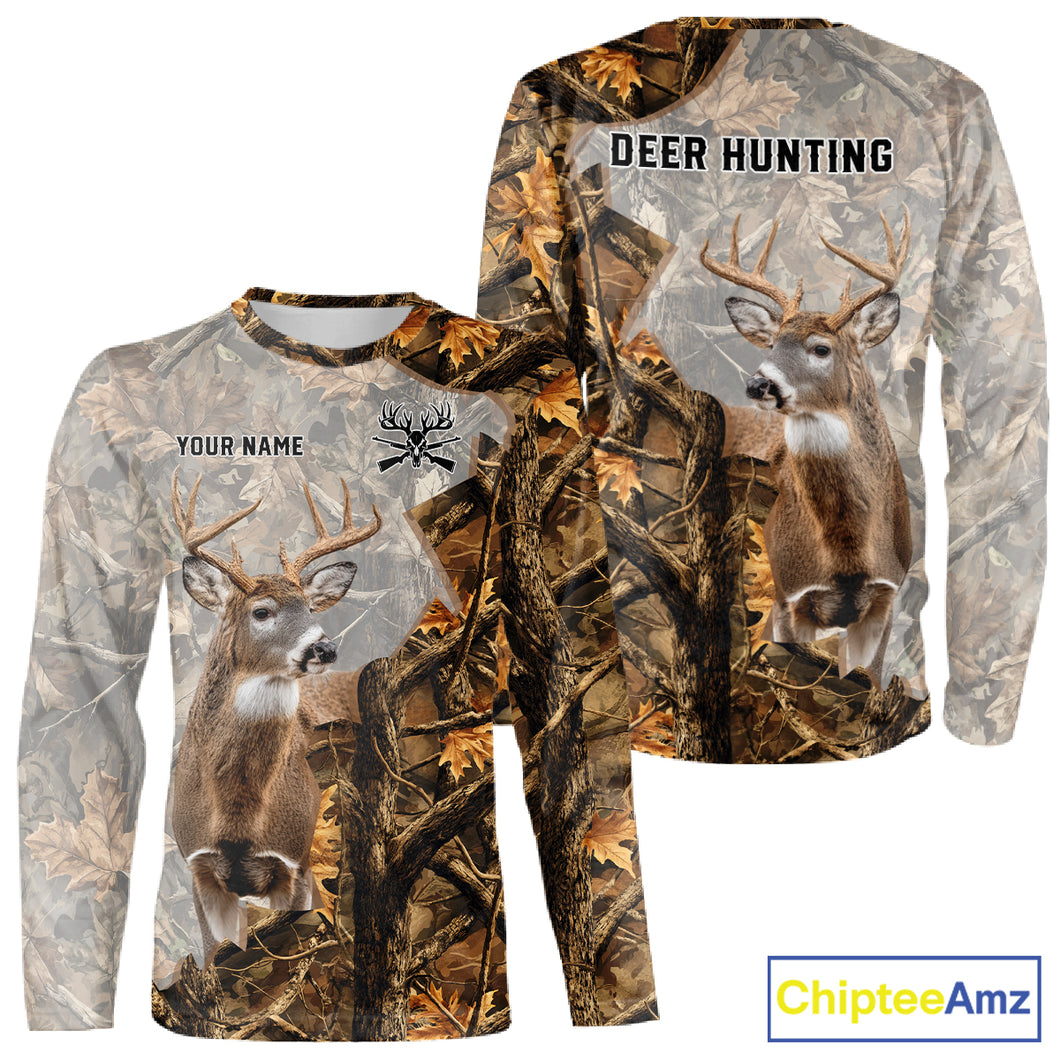 Beautiful Deer Hunting 3D Shirt All-Over Print with Deer Buck, Camouflage For Deer Hunters NHT248