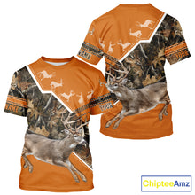 Load image into Gallery viewer, Deer Hunting Big Game Orange Camo Forest Custom Name 3D All Over Print Shirts, Hunting Shirt NHT158