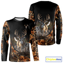 Load image into Gallery viewer, Deer Hunting Big Game Shirt 3D All Over Print, Black Camo Autumn, Custom Name Gift NHT164