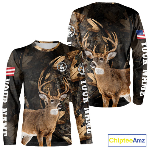 Deer Hunting Shirt Brown Camo 3D All Over Print, Hunting Clothes for Deer Season NHT260