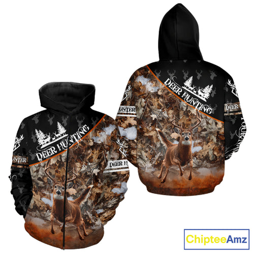 Best Whitetail Deer Hunting Shirt Black Brown Forest Camo 3D All Over Print For Deer Hunters NHT55