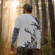 Load image into Gallery viewer, Deer Hunting Shirt Best 3D All Over Print Skull Deer Personalized Name Gray Camo NHT62