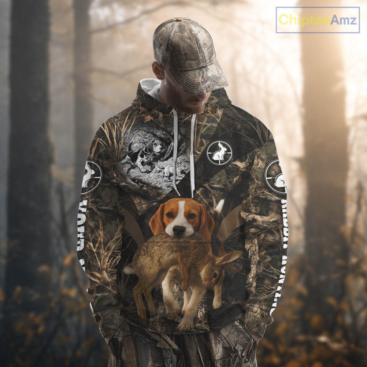 Personalized Rabbit Hunting Beagle Dog Camouflage Custom Name 3D Shirts, Rabbit Hunting Gifts NHT326