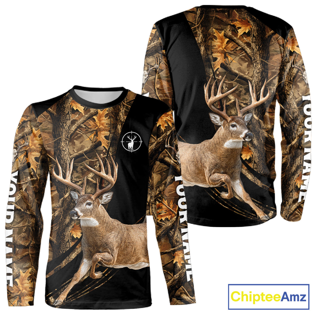 Whitetail Deer Hunting Black Brown Camo 3D All Over Print, Hunting Clothes for Deer Season NHT261