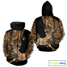 Load image into Gallery viewer, Whitetail Deer Hunting Black Brown Camo 3D All Over Print, Hunting Clothes for Deer Season NHT261