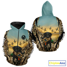 Load image into Gallery viewer, Duck Hunting Black Labrador 3D All Over Printed Camouflage Shirts, Duck Hunting Clothes NHT263
