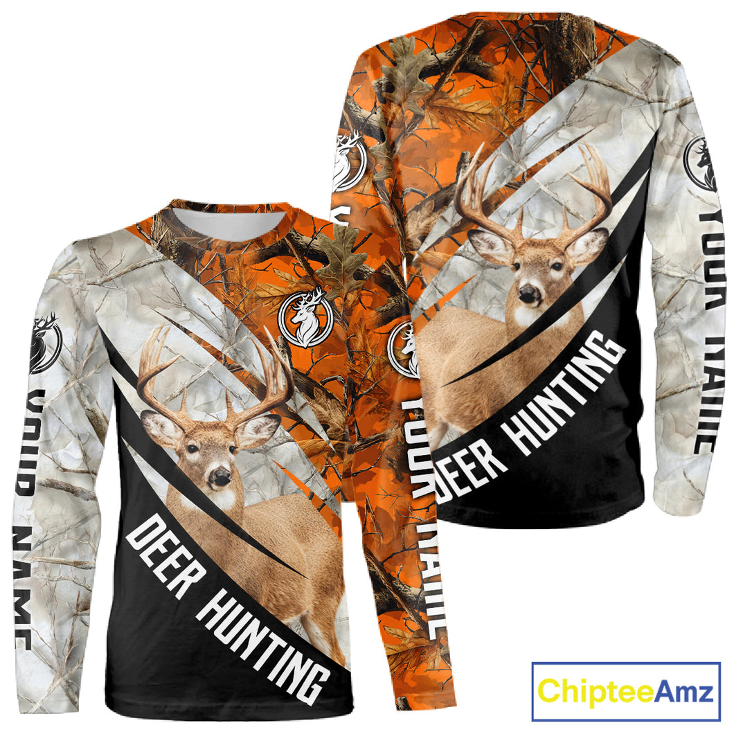 Deer Hunting Orange Camo Winter 3D All Over Printed Shirt, Hunting Clothes for Deer Season NHT268