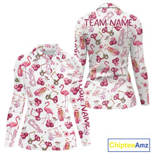 Load image into Gallery viewer, Funny Golf Polo Shirt For Womens Cherry Flamingo Golf Cart Pattern Summer Sport Top NHT841