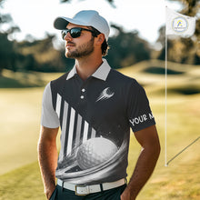Load image into Gallery viewer, Personalized Gray Golf Polos Shirts For Mens Custom Golf Ball Clubs, Best Golf Gift For Golfer NHT627