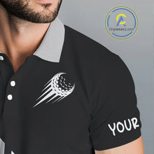 Load image into Gallery viewer, Personalized Gray Golf Polos Shirts For Mens Custom Golf Ball Clubs, Best Golf Gift For Golfer NHT627