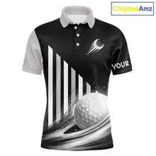 Load image into Gallery viewer, Personalized Gray Golf Polos Shirts For Mens Custom Golf Ball Clubs, Best Golf Gift For Golfer NHT627