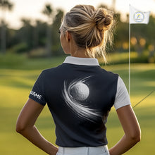 Load image into Gallery viewer, Personalized Gray Golf Polos Shirts For Womens Custom Golf Ball Clubs, Best Golf Gift NHT627