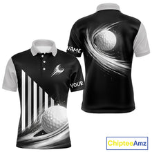 Load image into Gallery viewer, Personalized Gray Golf Polos Shirts For Mens Custom Golf Ball Clubs, Best Golf Gift For Golfer NHT627