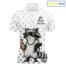 Load image into Gallery viewer, Funny Raccoon Golf Polo Shirt Custom Team Name Personalized Golf Team Polo Gift For Men