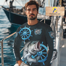 Load image into Gallery viewer, Personalized Striped Bass Fishing Jerseys, Bass Performance Fishing Shirt Custom Name NHT501