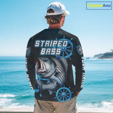 Load image into Gallery viewer, Personalized Striped Bass Fishing Jerseys, Bass Performance Fishing Shirt Custom Name NHT501