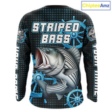 Load image into Gallery viewer, Personalized Striped Bass Fishing Jerseys, Bass Performance Fishing Shirt Custom Name NHT501