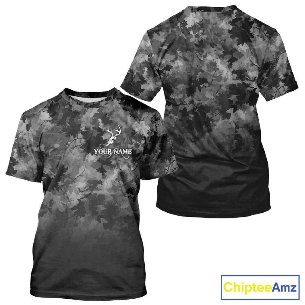 Best Deer Hunting Shirt Black Camouflage Custom Name 3D All Over Printed Shirts Hunting Gift NHT83