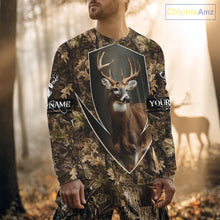 Load image into Gallery viewer, Deer Hunting Full Forest Camo 3D Printing Custom Name Shirts, Whitetail Deer Hunting Shirts NHT189