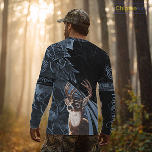 Deer Hunting Dark Blue Camo Grim Reaper Custom Name 3D All Over Print Shirts Gift For Hunters NHT84