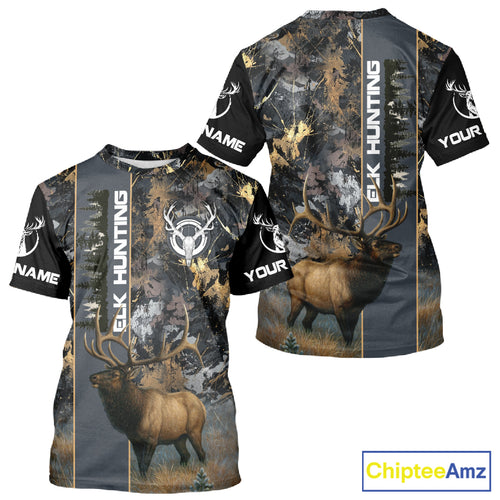 Best Elk Hunting Camouflage Shirts for Elk Hunters, Personalized Hunting Shirts, Hunting Gifts NHT100