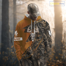 Load image into Gallery viewer, Beautiful Deer Hunting Orange Camo Deer Skull Full Printing Custom Name Shirts Hunting Gifts NHT199