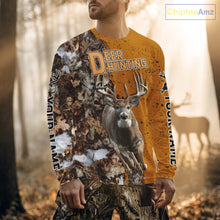 Load image into Gallery viewer, Hunting Shirt with Running Deer Design – Blaze Orange Camo Custom Name 3D Print NHT288
