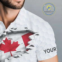 Load image into Gallery viewer, Canada Flag Personalized Golf Pattern Ball Polo Shirts Patriotic Golf Shirts For Mens NHT677
