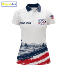 Load image into Gallery viewer, Personalized America 250 Womens Golf Polo Shirt – Patriotic Eagle USA 250Th Anniversary Apparel