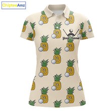 Load image into Gallery viewer, Personalized Funny Pineapple Pattern Womens Golf Polo Shirts Best Golf Gifts For Family Team  NHT779