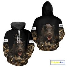 Load image into Gallery viewer, Boar Hunting Black Grown Camo 3D Shirt For Hunting Season Hunting Clothes For Hunters NHT113