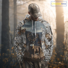 Load image into Gallery viewer, Custom 3D Deer Hunting Shirt With Whitetail Deer Winter Camo For Deer Hunting Season NHT222