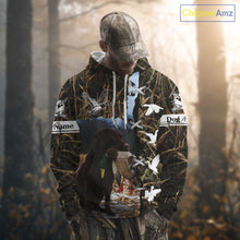 Load image into Gallery viewer, Brown Camo Duck Hunting With Chocolate Lab Dog 3D All Over Printed Shirts, Dog Hunting Clothes NHT143