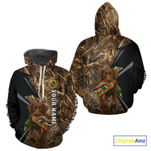 Load image into Gallery viewer, Duck Hunting Camo Shirt with Chocolate Lab – All Over Print, Perfect Gift for Waterfowl Hunters NHT243