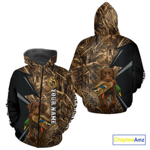Load image into Gallery viewer, Duck Hunting Camo Shirt with Chocolate Lab – All Over Print, Perfect Gift for Waterfowl Hunters NHT243