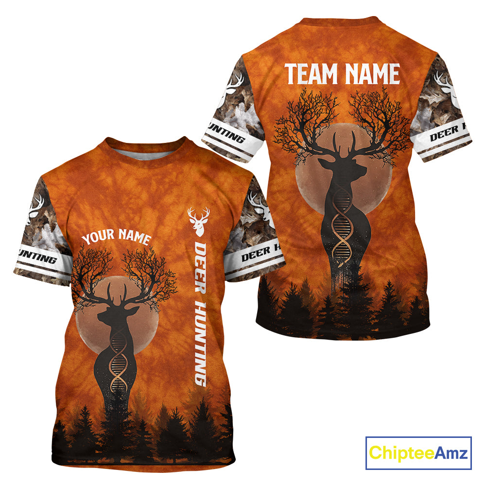 Deer Hunting Season Shirt DNA Tree Design Camo Big Game Hunting Gift, Hunting Clothes For Men NHT45