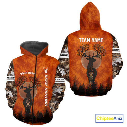 Deer Hunting Season Shirt DNA Tree Design Camo Big Game Hunting Gift, Hunting Clothes For Men NHT45