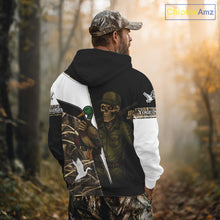 Load image into Gallery viewer, Duck Hunting Shirt Personalized Grim Reaper Camo Hunting Clothes For Men, Duck Hunting Gift NHT150