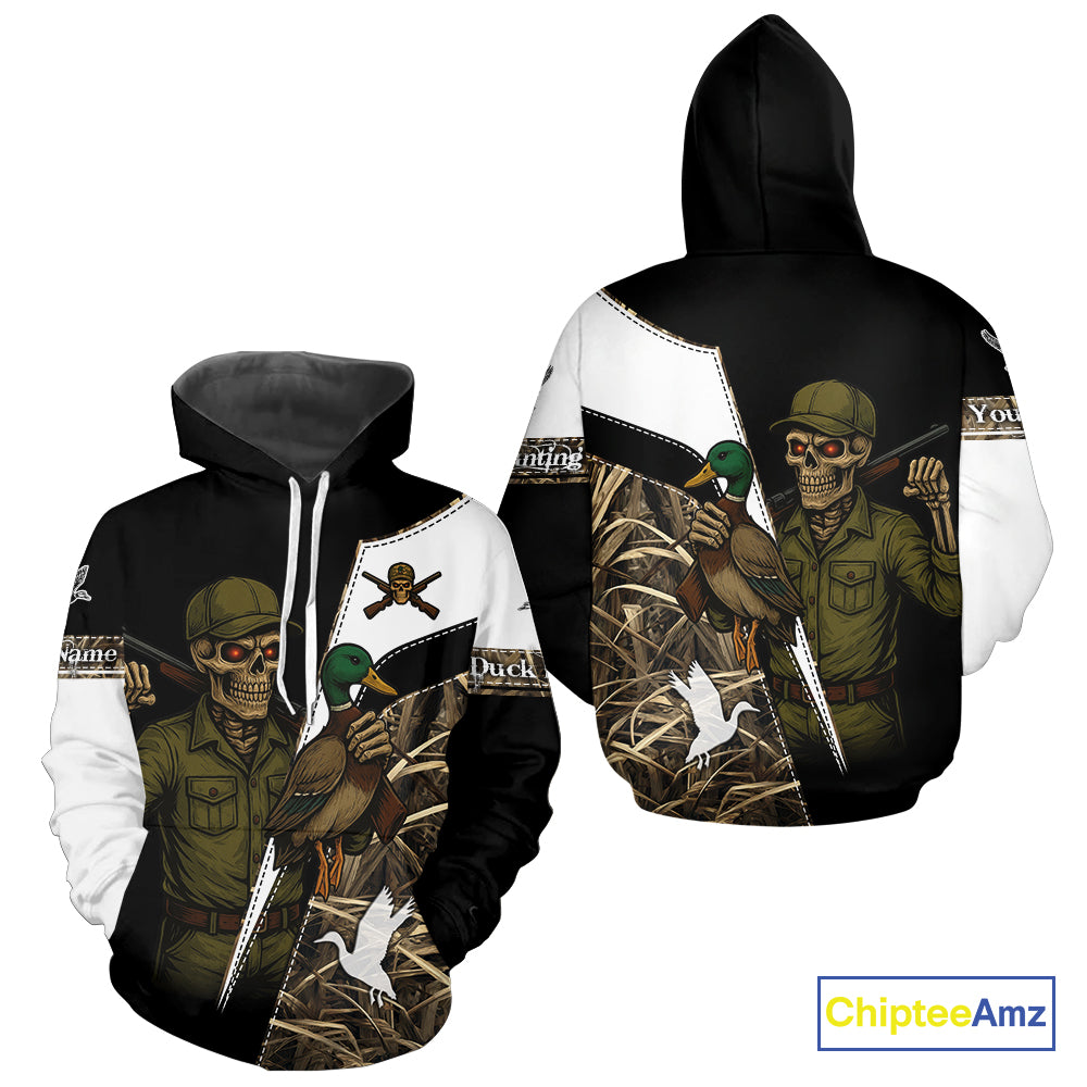 Duck Hunting Shirt Personalized Grim Reaper Camo Hunting Clothes For Men, Duck Hunting Gift NHT150