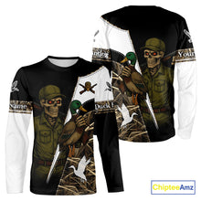 Load image into Gallery viewer, Duck Hunting Shirt Personalized Grim Reaper Camo Hunting Clothes For Men, Duck Hunting Gift NHT150