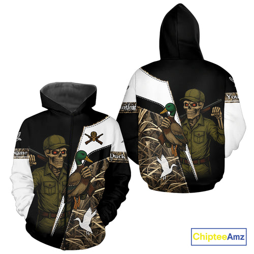 Duck Hunting Shirt Personalized Grim Reaper Camo Hunting Clothes For Men, Duck Hunting Gift NHT150