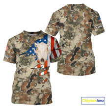 Load image into Gallery viewer, Boar Hunting Shirt Camo Custom Name American Flag Skull Hunting Clothes For Hunters NHT159