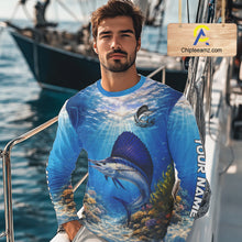 Load image into Gallery viewer, Personalized Offshore Fishing Jerseys, Sailfish Fishing Shirts Long Sleeve For Men NHT821
