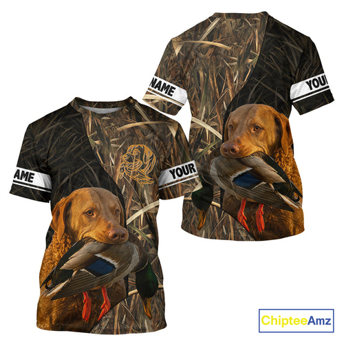 Chesapeake Bay Retriever Duck Hunting Dog Waterfowl Camo Full Printing Shirts, Hunting Gift NHT176